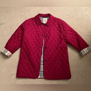 Burberry red quilted fits M Length L!! Excellent condition